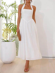 Little Black Halter Midi Dress