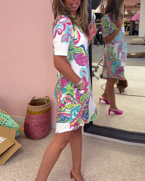 ARIA PRINTED SHIFT DRESS