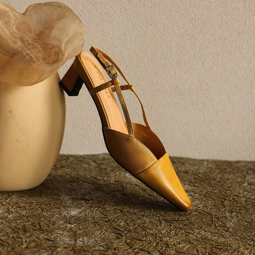 Dante Leather Slingback Heels