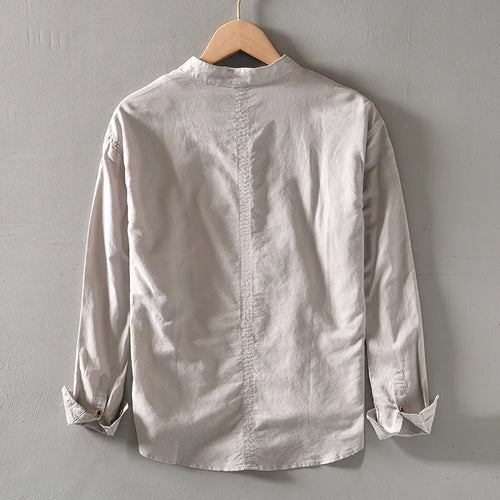 Caleb Linen Mandarin Shirt